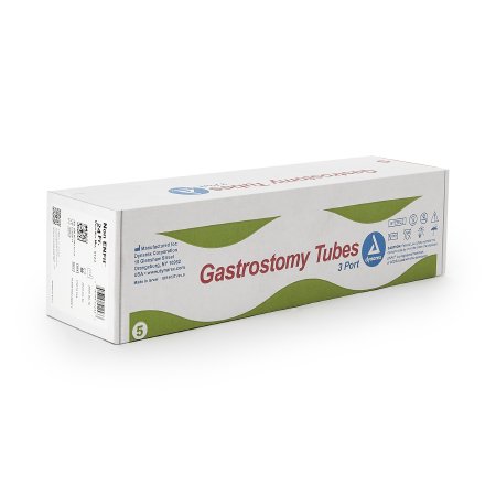 Dynarex 3 Port Gastrostomy Tube 24 Fr. Silicone Sterile - Case of 5 - 5124-CS