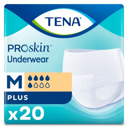 Essity HMS North America Inc Unisex Adult Absorbent Underwear TENA® ProSkin™ Plus Pull On with Tear Away Seams Medium Disposable Moderate Absorbency - Case of 80 - 72632-CS