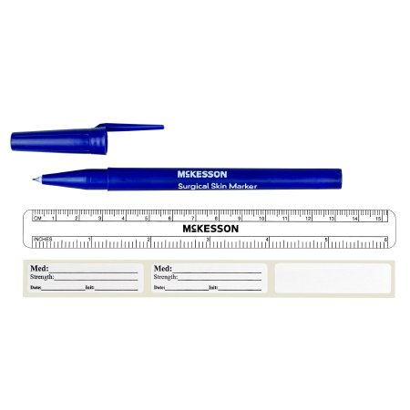 McKesson Surgical Skin Marker with Label McKesson Gentian Violet Fine Tip Ruler Sterile - Box of 50 - 19-0762-BX