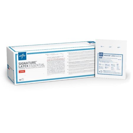 Medline Surgical Glove Signature™ Latex Essential Size 6 Sterile Latex Standard Cuff Length Smooth White Chemo Tested - Case of 200 - MSG5960-CS