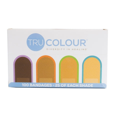 Tru-Colour Products LLC Adhesive Strip Tru-Colour® 1 X 3 Inch Fabric Rectangle Beige / Olive / Brown / Dark Brown Sterile - Case of 3600 - TCB-VBX100-CS