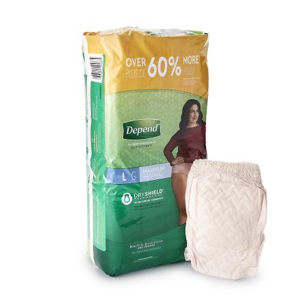 Kimberly Clark Female Adult Absorbent Underwear Depend® FIT-FLEX® Pull On with Tear Away Seams Large Disposable Heavy Absorbency - Case of 56 - 53743-CS
