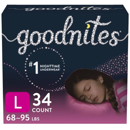 Kimberly Clark Female Youth Absorbent Underwear GoodNites® Pull On with Tear Away Seams Size 5 / Large Disposable Heavy Absorbency - Case of 34 - 53361-CS