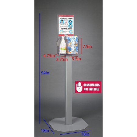 Poltex Inc Respiratory Hygiene Station Poltex Clear Clear 7-1/2 X 9-1/4 X 4-1/4 Inch PETG - Each - RESPH-3STL-DCL-EA