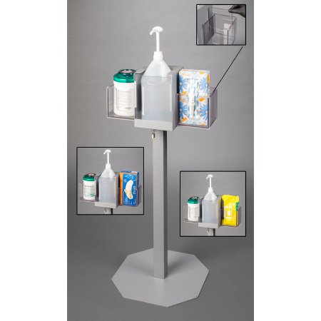 Poltex Inc Hand Sanitizer Multi Station-Locking Poltex Floor Standing Clear PETG - Each - SDLMAG4-2STL28-EA