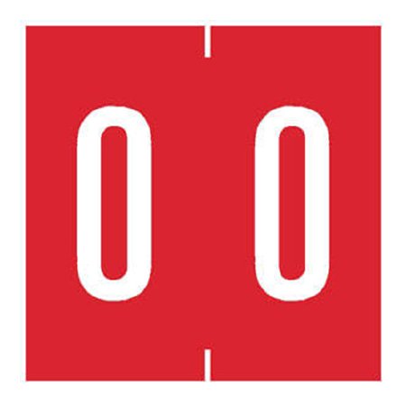 Tabbies Pre-Printed Label Chart Tab Red 00 Red Numeric 1-7/8 X 1-7/8 Inch - Roll of 500 - 94900-RL