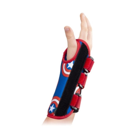 DJO Wrist Brace DonJoy® Advantage Comfort Featuring Marvel Aluminum / Foam / Nylon Right Hand Blue / Red / White - Each - DA191WB01-CAP-PED-R-EA