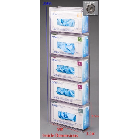 Poltex Inc Glove Box Holder Poltex Magnet Mount 5 Boxes of Gloves Clear PETG - Each - 5GBST-M-EA