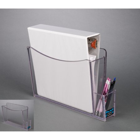 Poltex Inc Binder Holder with Pen Poltex® Clear Holds 1 Three Ring Binder Top Opening - Each - BINDRPEN-W-EA