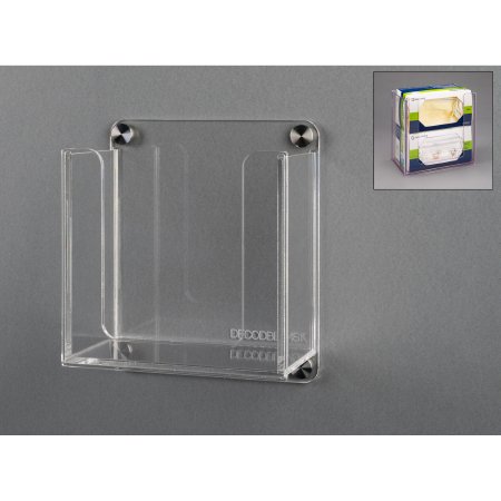 Poltex Inc Double Mask Holder Poltex Wall Mount Acrylic Clear 7-1/2 X 7-3/4 X 4-1/2 INch Acrylic - Each - DECODBLMSK-W-EA