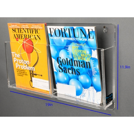 Poltex Inc Horozontial Magazine Rack Poltex 2 Pockets Clear - Each - MAG2HOR-EA