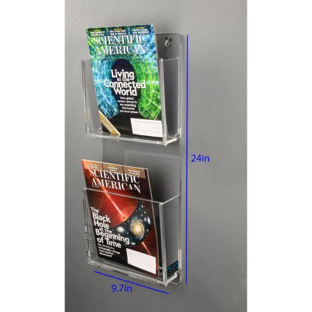 Poltex Inc Vertical Magazine Rack Poltex 2 Pockets Clear - Each - MAG2VERT-EA
