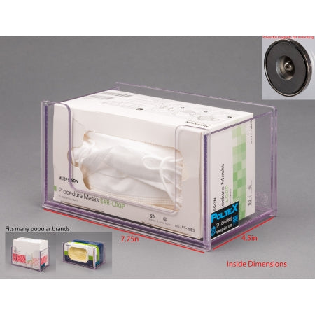 Poltex Inc Mask Box Holder Poltex Magnet Mount 1 Box Clear 7-3/4 X 4-1/2 Inch PETG - Each - MASKBX1-M-EA