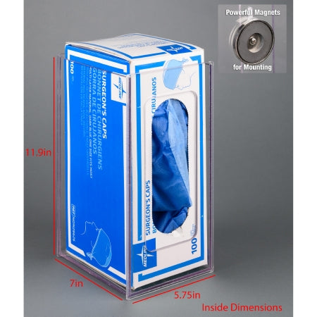 Poltex Inc Surgeon Cap Holder Poltex Magnet Mount 1 Box of Surgeon Caps Clear 11.9 X 7 X 5-3/4 Inch Acrylic - Each - SURGCAP-M-EA