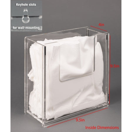 Poltex Inc Wiper Holder Poltex® Clear Acrylic Manual One Compartment Wall Mount - Each - WIPHLDAC-W-EA