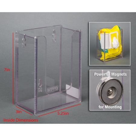 Poltex Inc Wipe Bag Holder Poltex® Clear PETG Manual One Package Wipes Magnet Mount - Each - WIPPG-M-EA