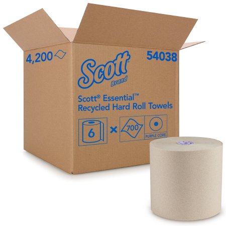 Kimberly Clark Paper Towel Scott® Essential Hardwound Roll 700 Foot Length - Case of 6 - 54038-CS