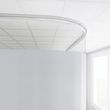 Imperial Fastener Company Cubicle Curtain 20 Inch Mesh 216 Inch Width 104 Inch Length - Each - 104X216SUMWHT-EA