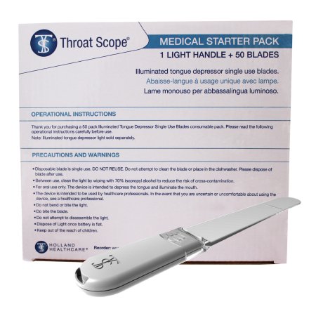 Florida Medical Sales Throat Scope Handle Oral Exam /Tongue blade Disposable - Each - HH-TSH102-EA