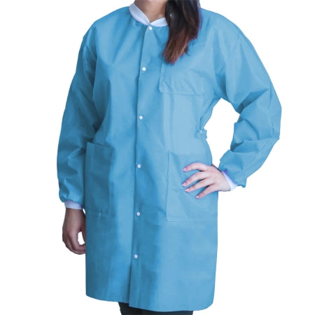 Dukal Lab Coat FitMe™ Sky Blue 2X-Large Knee Length Disposable - Case of 50 - UGC-6601-XXL-CS