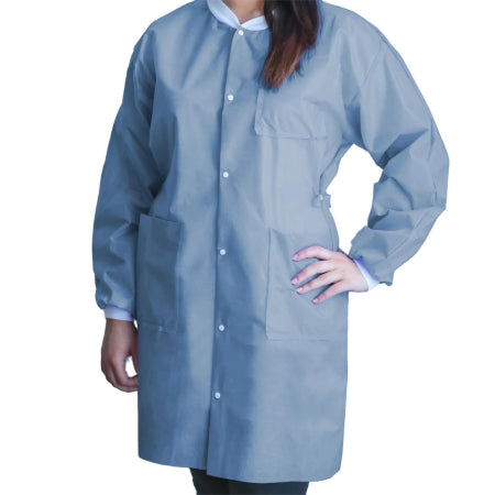 Dukal Lab Coat FitMe™ Ceil Blue X-Large Knee Length Disposable - Case of 50 - UGC-6603-XL-CS