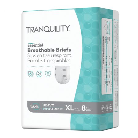 Principle Business Enterprises Unisex Adult Incontinence Brief Tranquility® Essential X-Large Disposable Heavy Absorbency - Case of 64 - 2747-CS