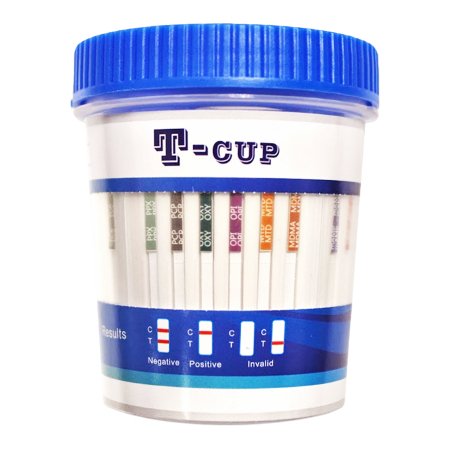 Wondfo USA Co Ltd Drugs of Abuse Test Kit T-Cup® 13-Drug Panel with Adulterants AMP, BAR, BUP, BZO, COC, mAMP/MET, MDMA, MOP, MTD, OXY, PCP, TCA, THC (CR, pH, SG) Urine Sample 25 Tests CLIA Waived - Case of 100 - TDOA-2135A3-CS