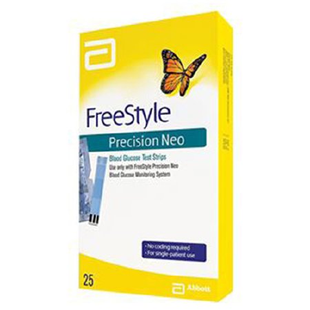 Abbott Blood Glucose Test Strips FreeStyle® Precision 25 Strips per Pack - Box of 25 - 71577-BX