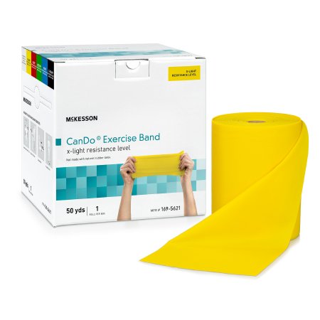 McKesson Exercise Resistance Band McKesson CanDo® Yellow 5 Inch X 50 Yard X-Light Resistance - Each - 169-5621-EA