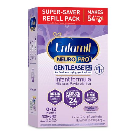 Mead Johnson Infant Formula Enfamil NeuroPro™ Gentlease® Non-GMO 15.2 oz. Box Powder Milk-Based Crying / Spitup - Case of 2 - 792003-CS