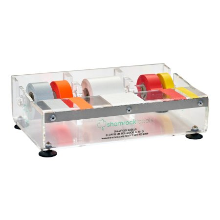 Shamrock Scientific Labeling Tape Dispenser 3 X 6-1/4 X 9-15/16 Inch Desktop Manual Pull For Multiple Label Sizes - Each - MD-350C-EA