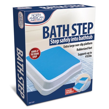 Jobar International Bath Step Grab Bar IdeaWorks White / Blue Steel - Case of 4 - JB8423-CS