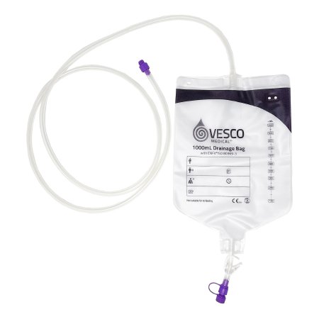 Vesco Medical Enteral Drainage Bag with ENFit™ Connector Vesco Medical™ 30 Inch 1000 mL Sterile - Each - VED-012EO-EA