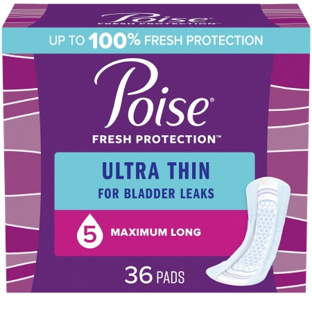 Kimberly Clark Bladder Control Pad Poise® Ultra Thin Maximum 14.1 Inch Length Heavy Absorbency Sodium Polyacrylate Core One Size Fits Most - Pack of 36 - 54352-PK