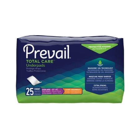 First Quality Disposable Underpad Prevail® Total Care™ 30 X 30 Inch Polyester Heavy Absorbency - Case of 100 - UP-100/1-CS