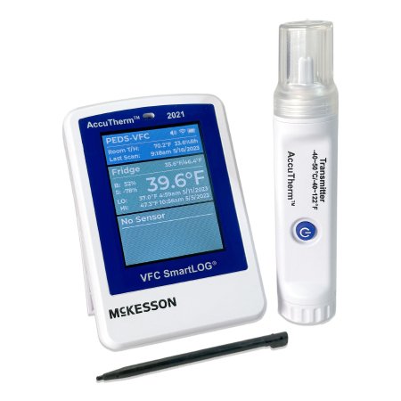 McKesson Datalogging Refrigerator / Freezer Thermometer with Alarm McKesson Fahrenheit / Celsius Ambient -40 to +125°C (-40°F to 257°F) / Sensor -40° to 50°C (-40°F to 122°F) Glycol Probe AC Adaptor / Battery Backup - Each - MCKSL2021-EA