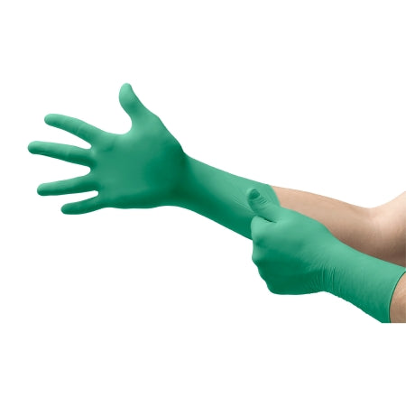 Microflex Medical Chemical Protection Gloves TouchNTuff™ 92-605 Small Nitrile Green 12 Inch Beaded Cuff NonSterile - Case of 1000 - 114096-CS