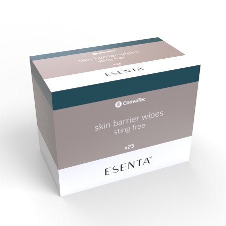 ConvaTec Skin Barrier Wipe Esenta™ Sting Free Silicone / Zanthalene Individual Packet NonSterile - Pack of 25 - 423392-PK