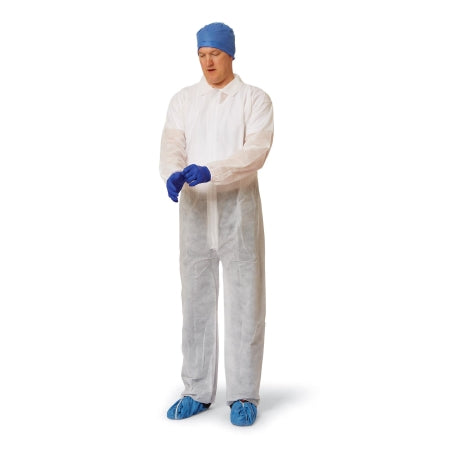 Medline Coverall 4X-Large White Disposable NonSterile - Case of 25 - NONCV150XXXXL-CS