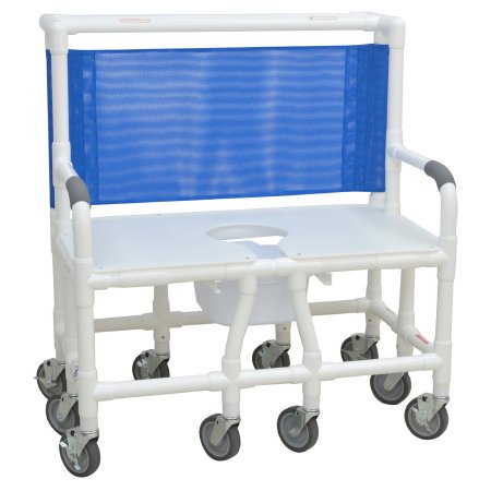 MJM International Commode Chair MJM International Fixed Arms PVC Frame Mesh Backrest 36 Inch Seat Width 900 lbs. Weight Capacity - Each - 136-5HD-XDB-EA