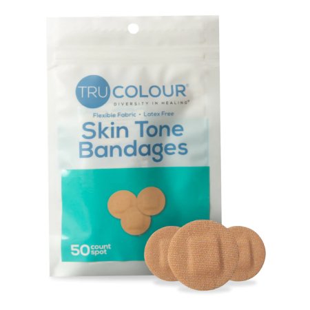 Tru-Colour Products LLC Waterproof Adhesive Strip Tru-Colour® Fabric Spot s/b Round Beige Sterile - Case of 2500 - TCB-ADOT-CS