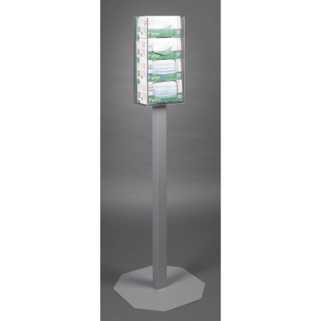 Poltex Inc Mask Dispenser Poltex Floor Stand 4-Box Capacity Clear 4-1/2 X 7-3/4 X 16 Inch PETG / Steel - Each - MASKBX4-2STL-EA