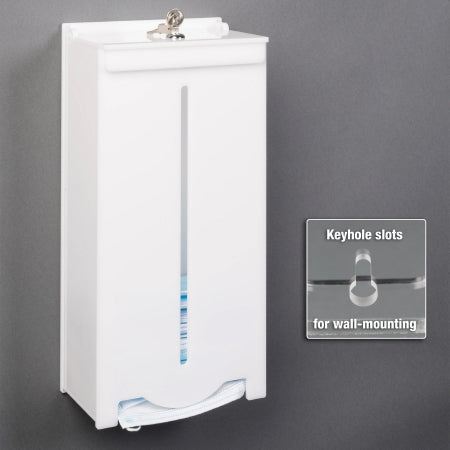 Poltex Inc Bulk Mask Dispenser Poltex Wall Mount White 4 X 7-1/4 X 15.4 Inch Acrylic - Each - MSKLOKWHT-W-EA