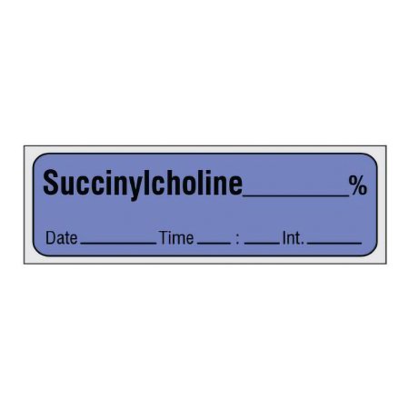 Shamrock Scientific Drug Label Shamrock SUCCINYLCHOLINE _____ % / Date _____ Time _____ Int. _____ Lavender 1/2 X 500 Inch - Roll of 1 - SA-13-DTI-PRE-RL