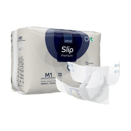 Abena North America Unisex Adult Incontinence Brief Abena® Slip Premium M1 Medium Disposable Heavy Absorbency - Case of 104 - 1000021284-CS