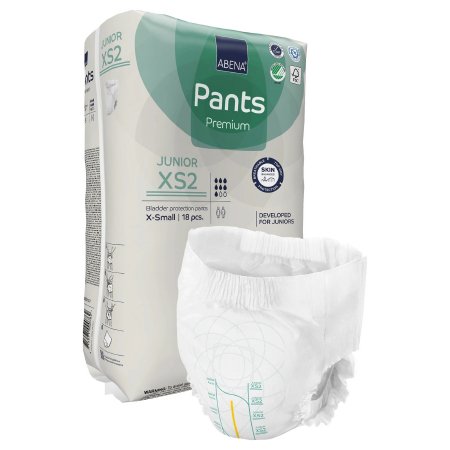 Abena North America Unisex Youth Absorbent Underwear Abena® Premium Pants Junior XS2 Pull On with Tear Away Seams X-Small Disposable Moderate Absorbency - Case of 90 - 1000021317-CS