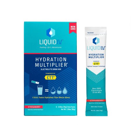 Emerson Healthcare Oral Electrolyte Solution Liquid I.V.® Hydration Multiplier® Strawberry Flavor 0.56 oz. Electrolyte - Case of 72 - LVM-6015-CS