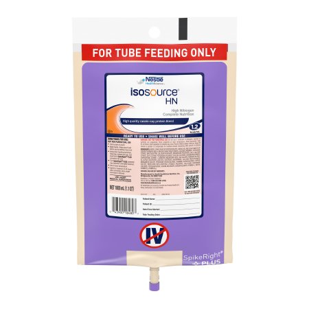Nestle Healthcare Nutrition Tube Feeding Formula Isosource® HN Unflavored Liquid 1000 mL Ready to Hang Prefilled Container - Each - 12260378-EA