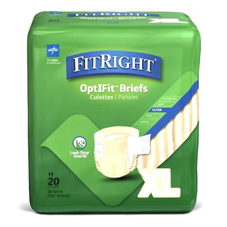 Medline Unisex Adult Incontinence Brief FitRight™ Ultra X-Large Disposable Heavy Absorbency - Case of 80 - FITULTRAXLG-CS