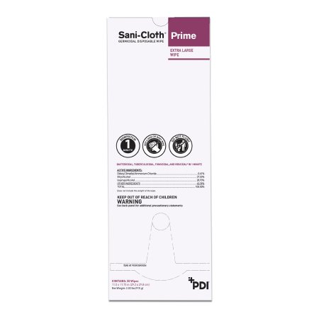 Professional Disposables Sani-Cloth® Prime Surface Disinfectant Cleaner Premoistened Germicidal Manual Pull Wipe 50 Count Individual Packet Alcohol Scent NonSterile - Case of 150 - U13195-CS